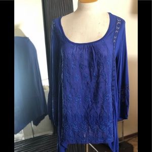Long sleeve royal blue blouse